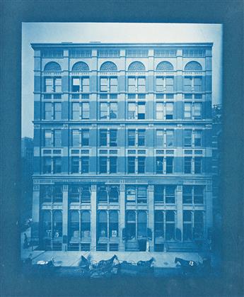 ALBERT LÉVY (1844-1907) A group of 24 stunning cyanotypes documenting landmark buildings and residences in Manhattan, Boston, Chicago,